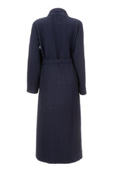 Heckettlane Badjas Wafel Navy Blue 65% Gerecycled Katoen 35% Andere Vezels